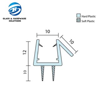 Door Water Seal Strip Plastic Stop For 10MM Frameless Shower Screen